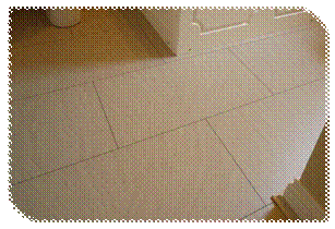 Picture of completed tile effect laminate work.